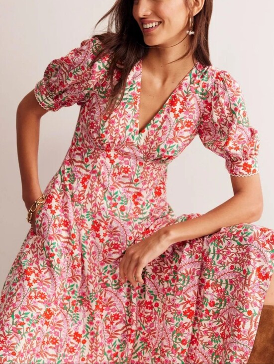 Dresses & Skirts - NWOT BODEN Floral Godet Tea Dress Maxi V-Neck Fit & Flare 20 - 22